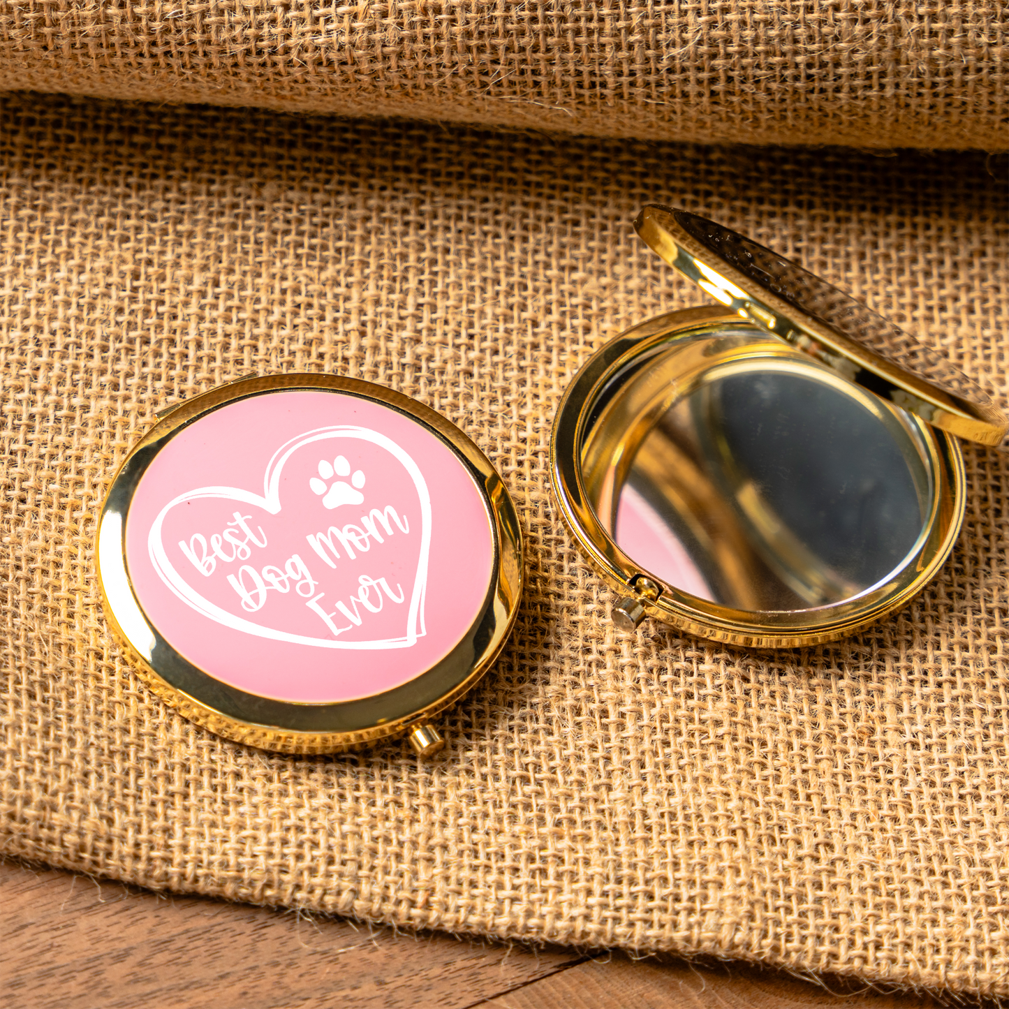 Best Dog Mom Ever Compact Mirror | Dog Mom Pocket Mirror | Funny Dog Lover Gift | Purse Makeup Mirror | Pet Mom Birthday Gift | Mother's Day