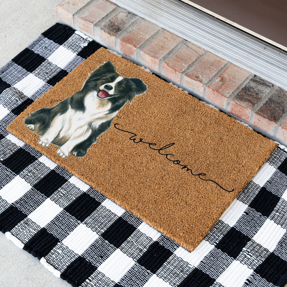 Border Collie Doormat, Dog Welcome Mat, Border Collie Lover Gift, Cute Dog Front Door Mat, Pet Lover Porch Decor, Housewarming Gift