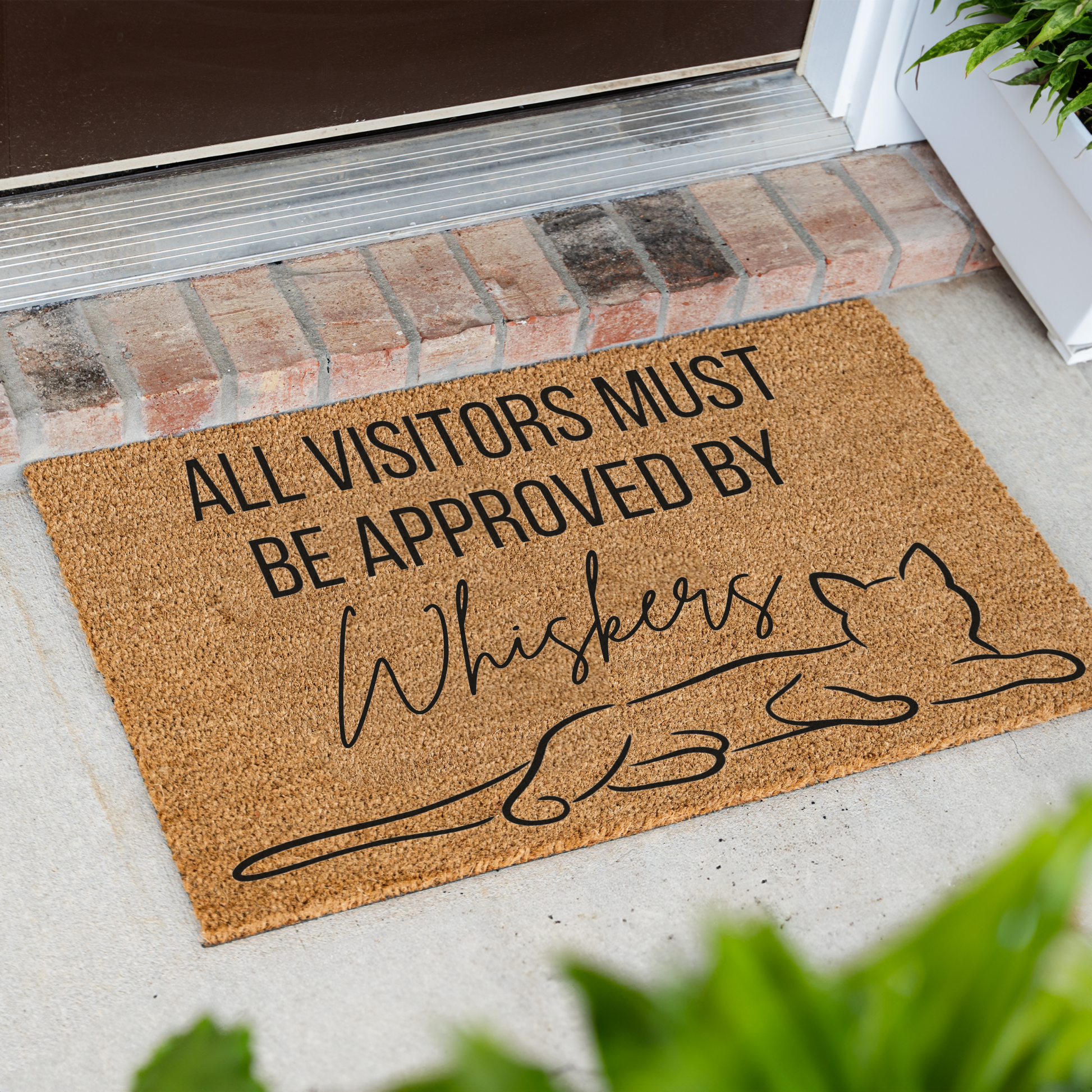 All Visitors Must Be Approved by The Cat Doormat