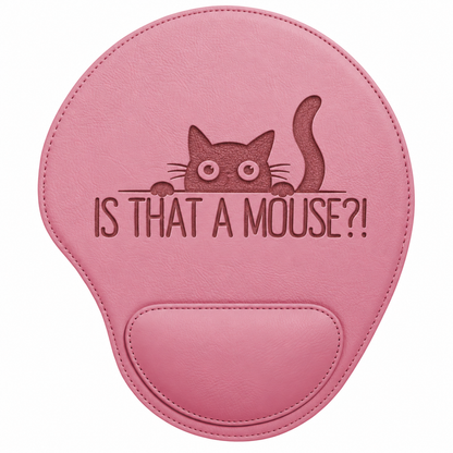 Funny Cat Engraved Leather Mouse Pad