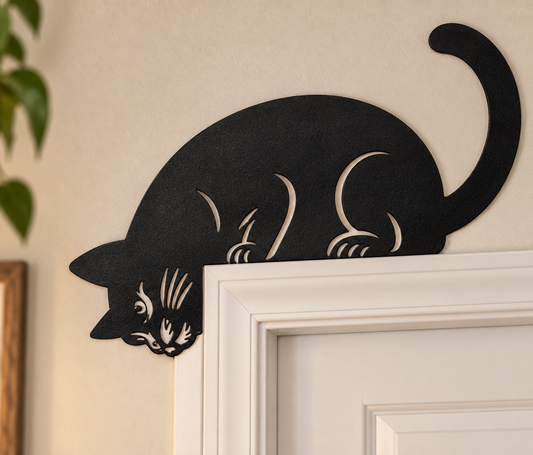 Black Cat Door Frame Decor