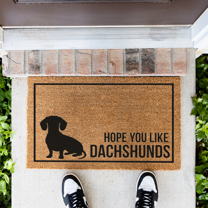 Dachshund Doormat, Hope You Like Dachshunds Welcome Mat, Funny Wiener Dog Doormat, Doxie Gift, Dachshund Lover Home Decor