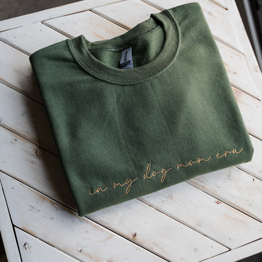 Custom In My Dog Mom Era Crewneck with Names on Sleeve