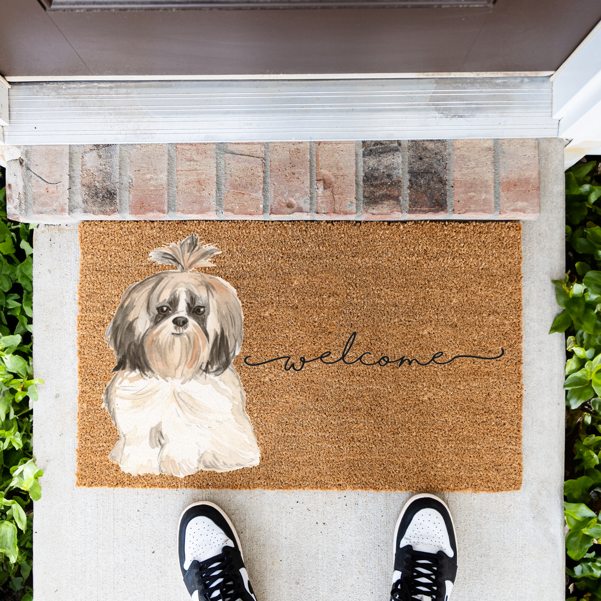 Watercolor Shih Tzu Welcome Mat