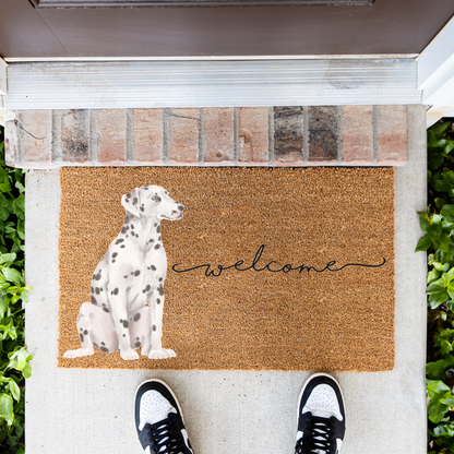 Dalmatian Doormat, Dalmatian Welcome Mat, Dog Lover Gift, Spotted Dog Front Door Mat, Dalmatian Mom Gift, Cute Pet Porch Home Decor