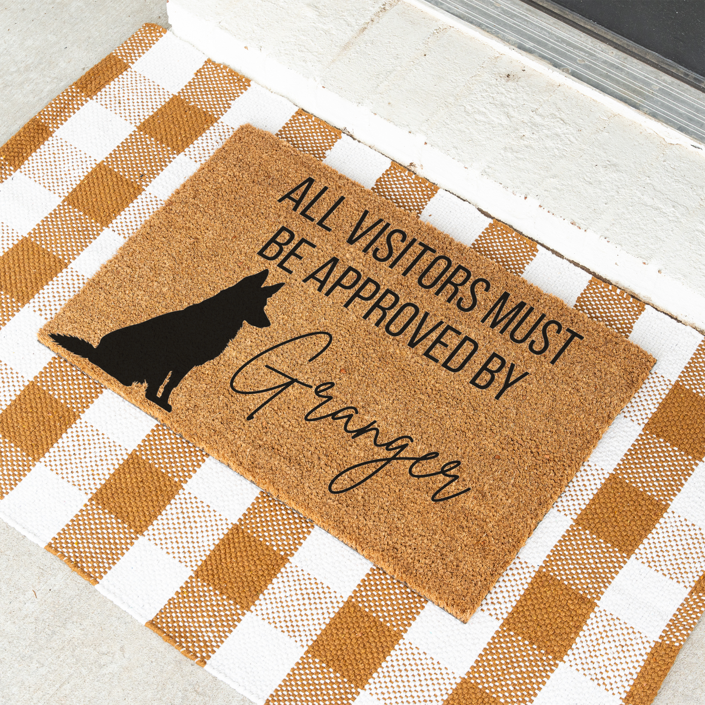 Custom Dog Name Welcome Mat - German Shepherd