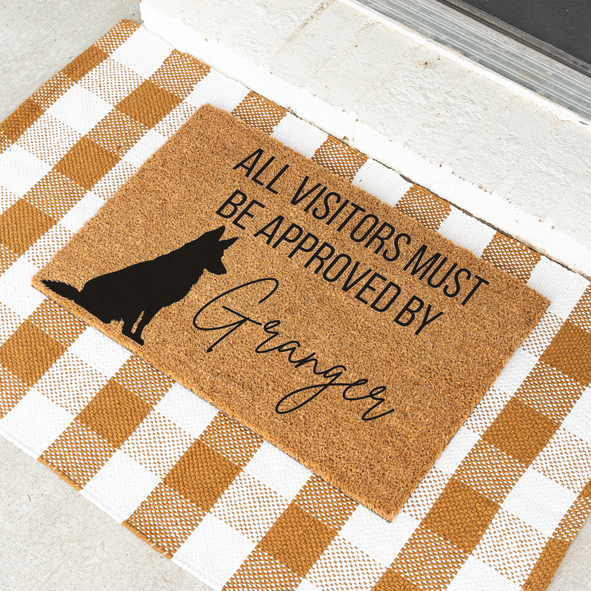 Custom Dog Name Welcome Mat - German Shepherd