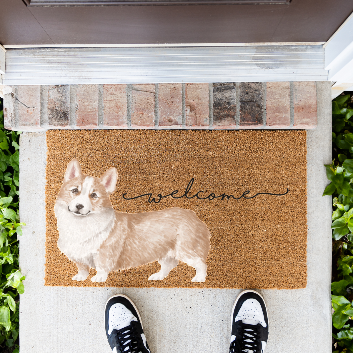 Corgi Doormat, Corgi Welcome Mat, Corgi Lover Gift, Dog Front Door Mat, Corgi Mom Gift, Watercolor Dog Porch Decor, Housewarming Gift