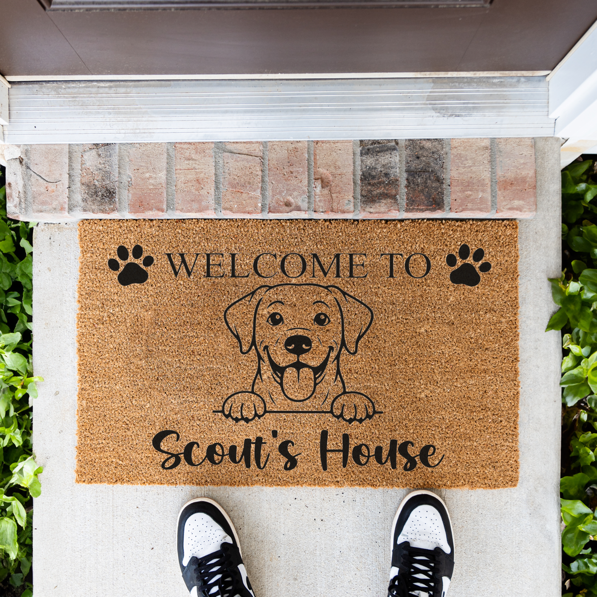 Personalized Labrador Doormat, Custom Lab Welcome Mat, Dog Name Door Mat, Labrador Retriever Gift, Dog Lover Housewarming Front Door Decor