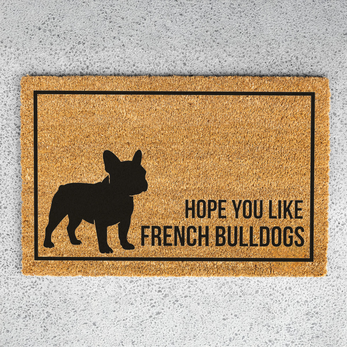 French Bulldog Doormat, Funny Frenchie Welcome Mat, Hope You Like French Bulldogs, French Bulldog Gift, Dog Lover Housewarming Gift, Porch Decor