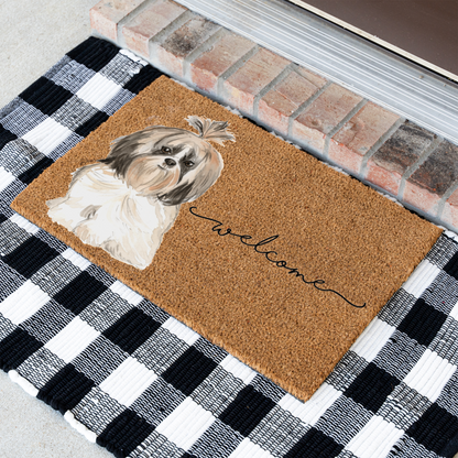 Watercolor Shih Tzu Welcome Mat