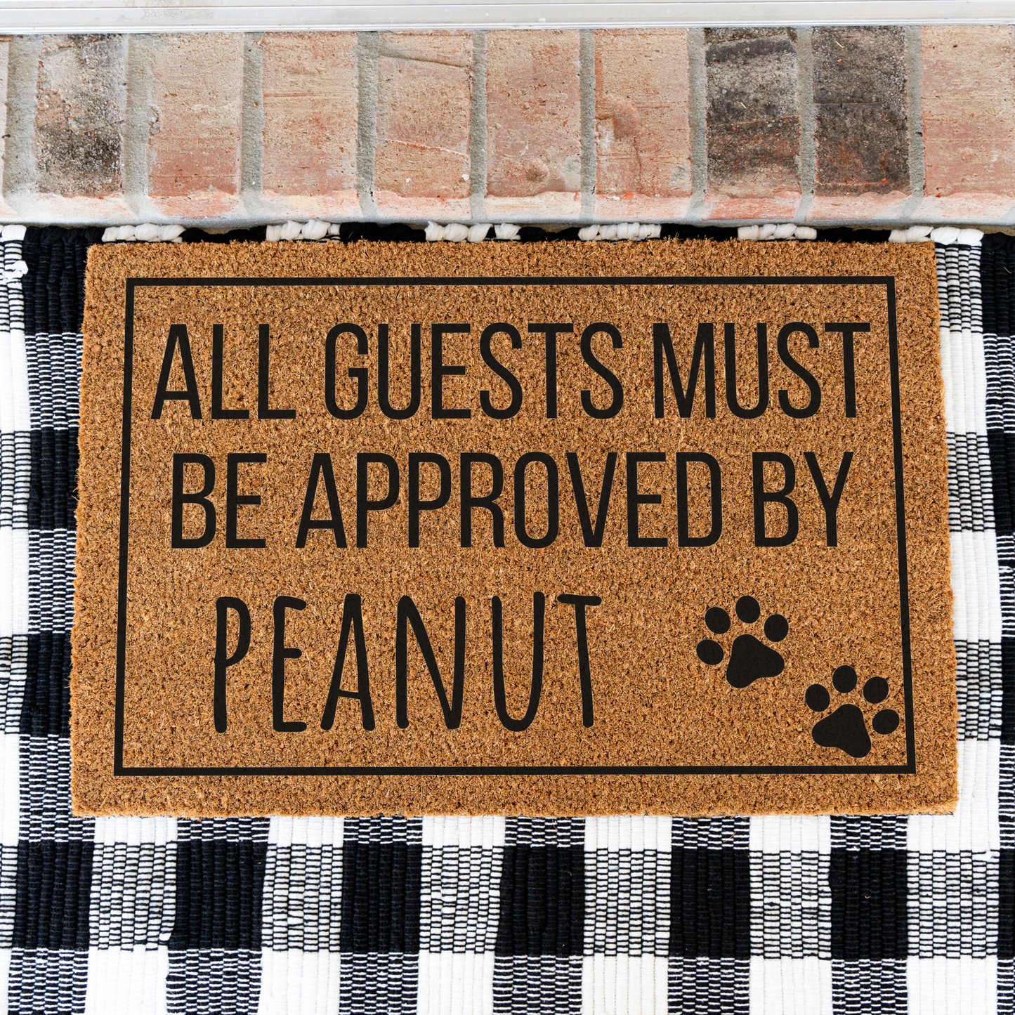 Custom Dog Welcome Doormat, Funny Dog Coir Mat, Personalized Funny Welcome Mat, Outdoor Rug, Housewarming Gift
