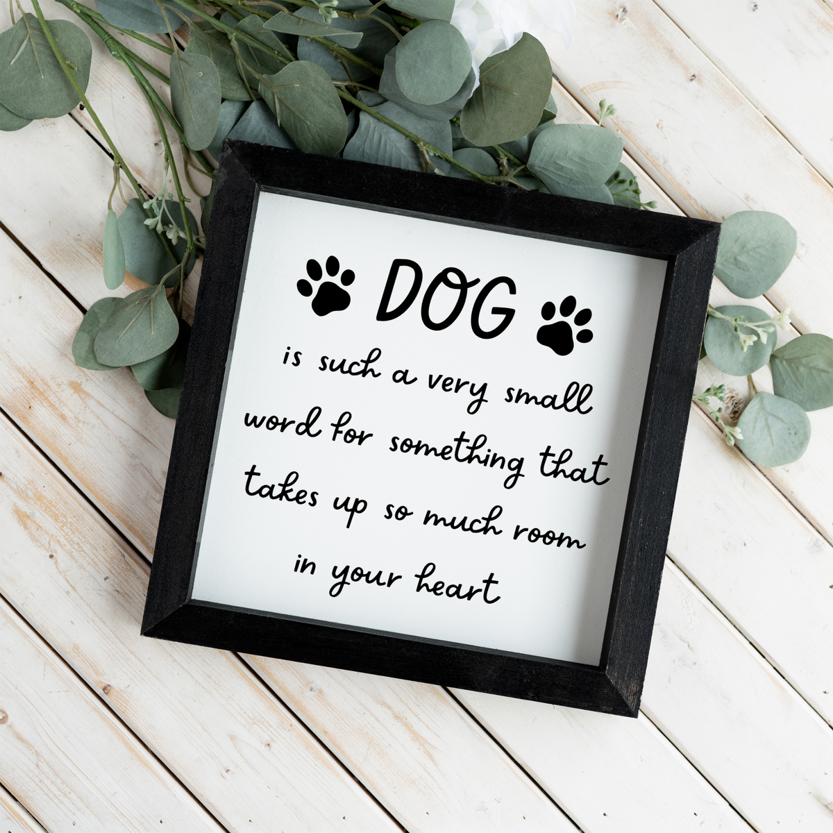 Dog Lover Sign, Dog Is Such a Small Word Sign, Dog Mom Gift, Dog Dad Gift, Pet Lover Wall Decor, Framed Dog Sign, Paw Print Home Decor