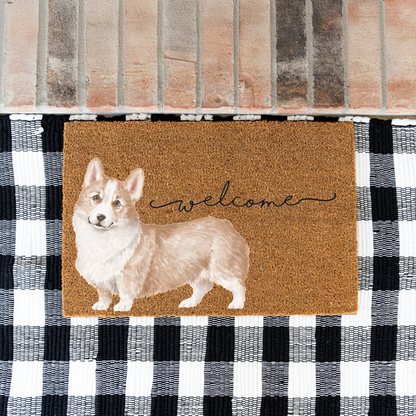 Corgi Doormat, Corgi Welcome Mat, Corgi Lover Gift, Dog Front Door Mat, Corgi Mom Gift, Watercolor Dog Porch Decor, Housewarming Gift