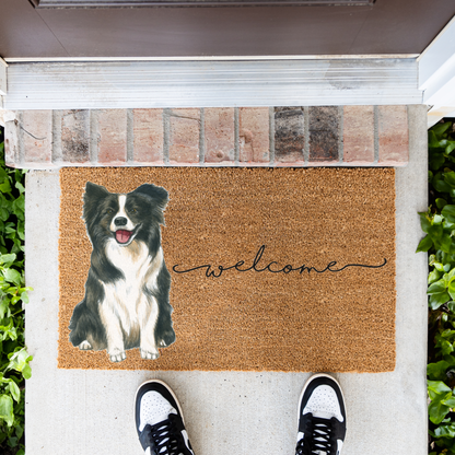 Border Collie Doormat, Dog Welcome Mat, Border Collie Lover Gift, Cute Dog Front Door Mat, Pet Lover Porch Decor, Housewarming Gift