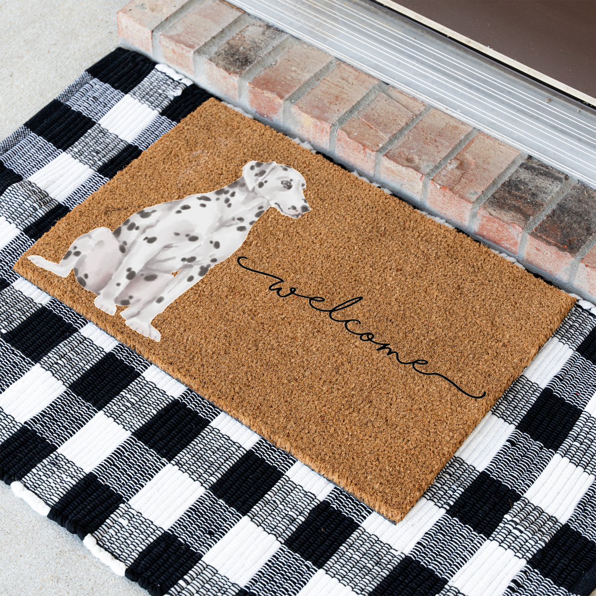Dalmatian Doormat, Dalmatian Welcome Mat, Dog Lover Gift, Spotted Dog Front Door Mat, Dalmatian Mom Gift, Cute Pet Porch Home Decor