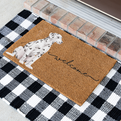Dalmatian Doormat, Dalmatian Welcome Mat, Dog Lover Gift, Spotted Dog Front Door Mat, Dalmatian Mom Gift, Cute Pet Porch Home Decor