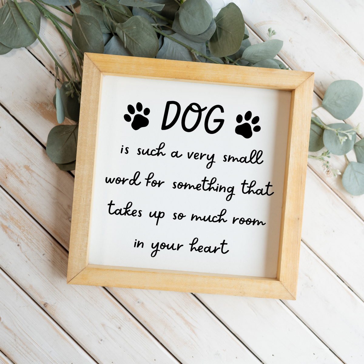 Dog Lover Sign, Dog Is Such a Small Word Sign, Dog Mom Gift, Dog Dad Gift, Pet Lover Wall Decor, Framed Dog Sign, Paw Print Home Decor