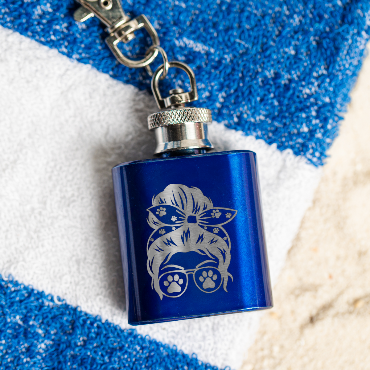 Dog Mom Keychain Flask | Funny Dog Lover Gift | Mini Stainless Steel Flask | Dog Mom Stocking Stuffer | Pet Mom Gift | Dog Lover Accessory