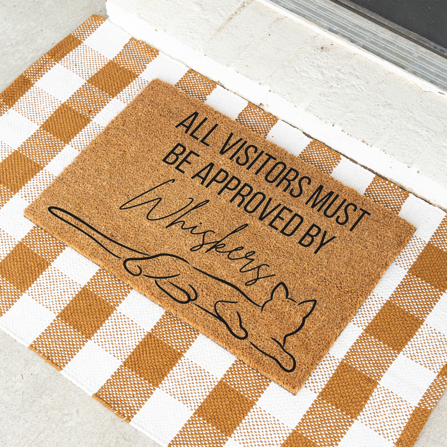 All Visitors Must Be Approved by The Cat Doormat