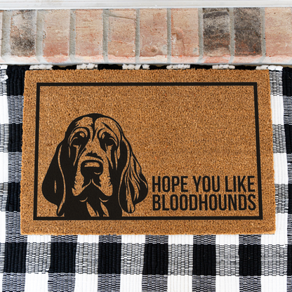 Hope You Like Bloodhounds doormat Welcome Dog Funny Doormat, Dog Bloodhounds Entryway Rug, Housewarming Gift, Indoor Outdoor Decor