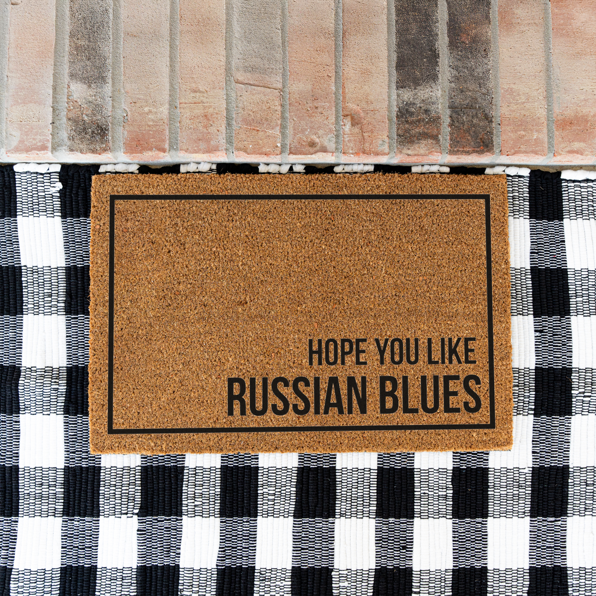 Russian Blue Cat Doormat, Hope You Like Russian Blues Welcome Mat, Funny Cat Lover Gift, Cat Owner Door Mat, Housewarming Front Door Decor