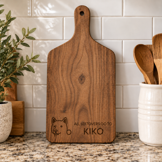 All Leftovers Go To Customizable Dog and Name Cutting Board
