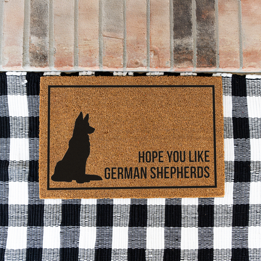 German Shepherd Doormat, Hope You Like German Shepherds Welcome Mat, Funny Dog Doormat, German Shepherd Gift, GSD Lover Housewarming Gift