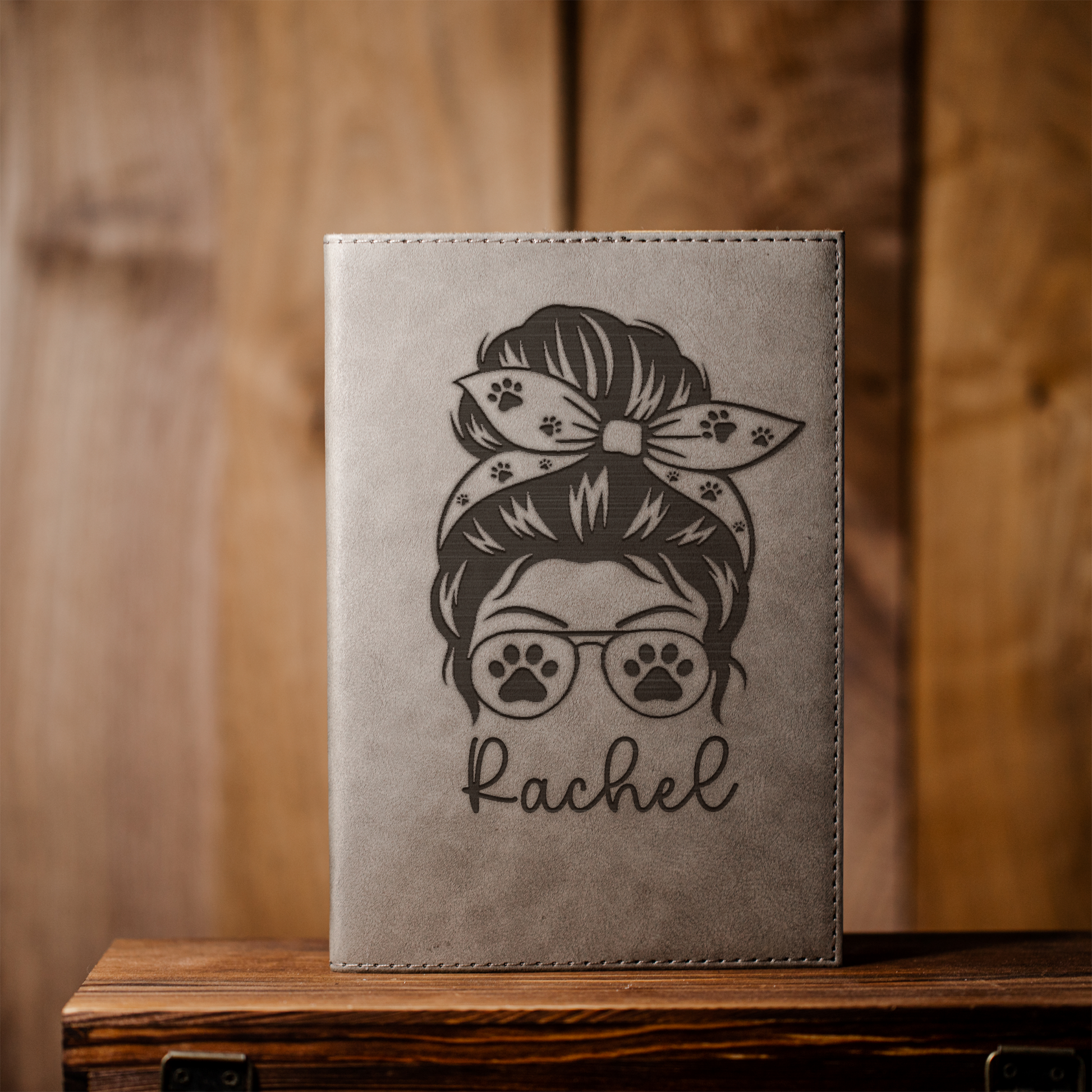 Personalized Dog Mom Leather Journal | Custom Dog Lover Notebook | Personalized Pet Mom Journal | Gift for Dog Moms | Custom Name Writing Journal