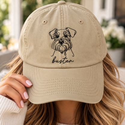 Minimalist Embroidered Dog Hat