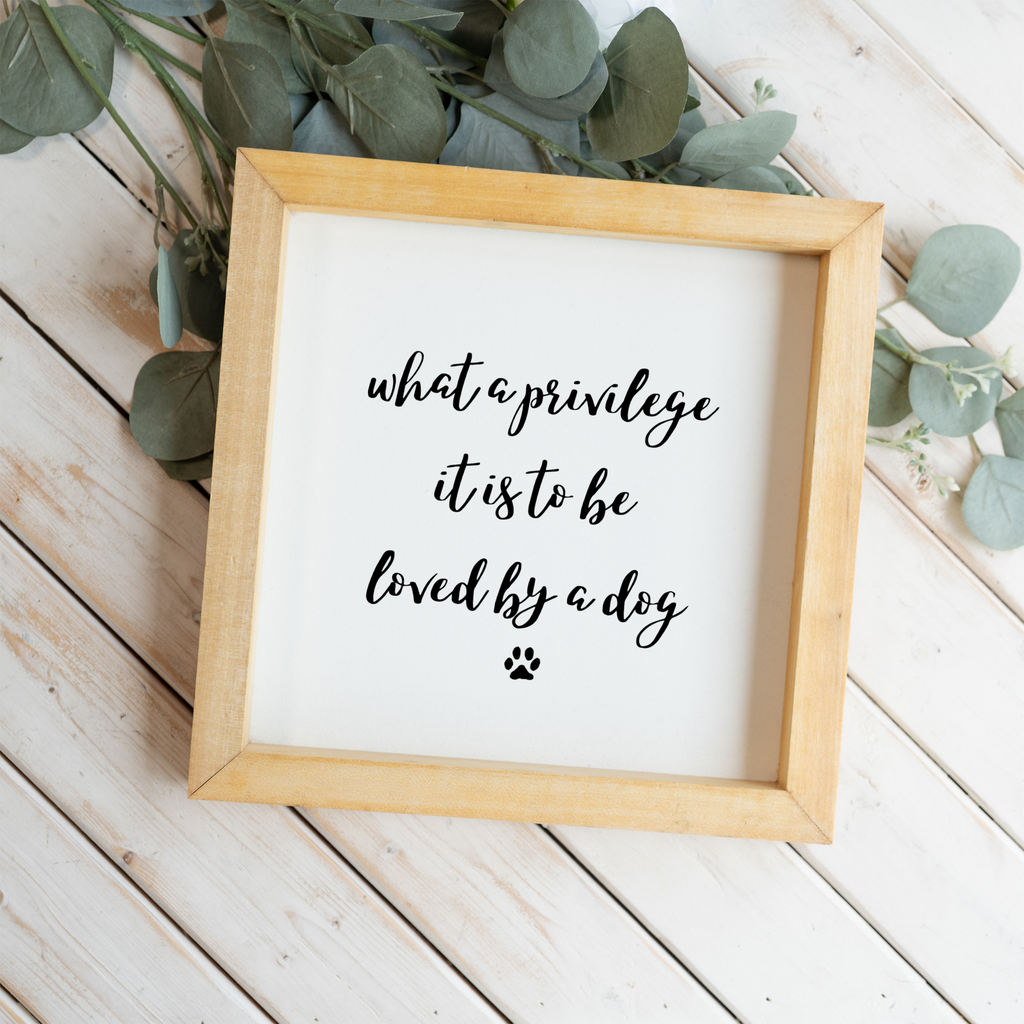 "What A Privilege It Is To Be Loved By A Dog" Framed Wall Art