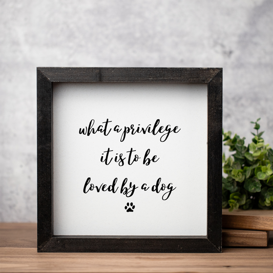 "What A Privilege It Is To Be Loved By A Dog" Framed Wall Art