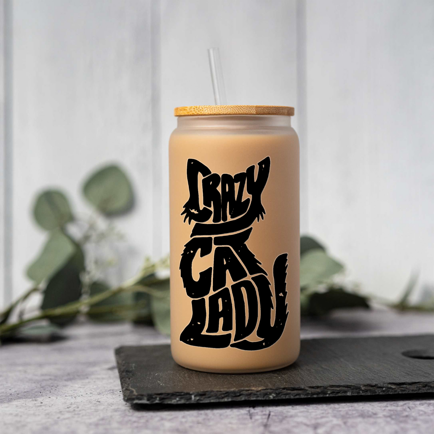 Crazy Cat Lady Glass Cup