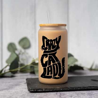 Crazy Cat Lady Glass Cup