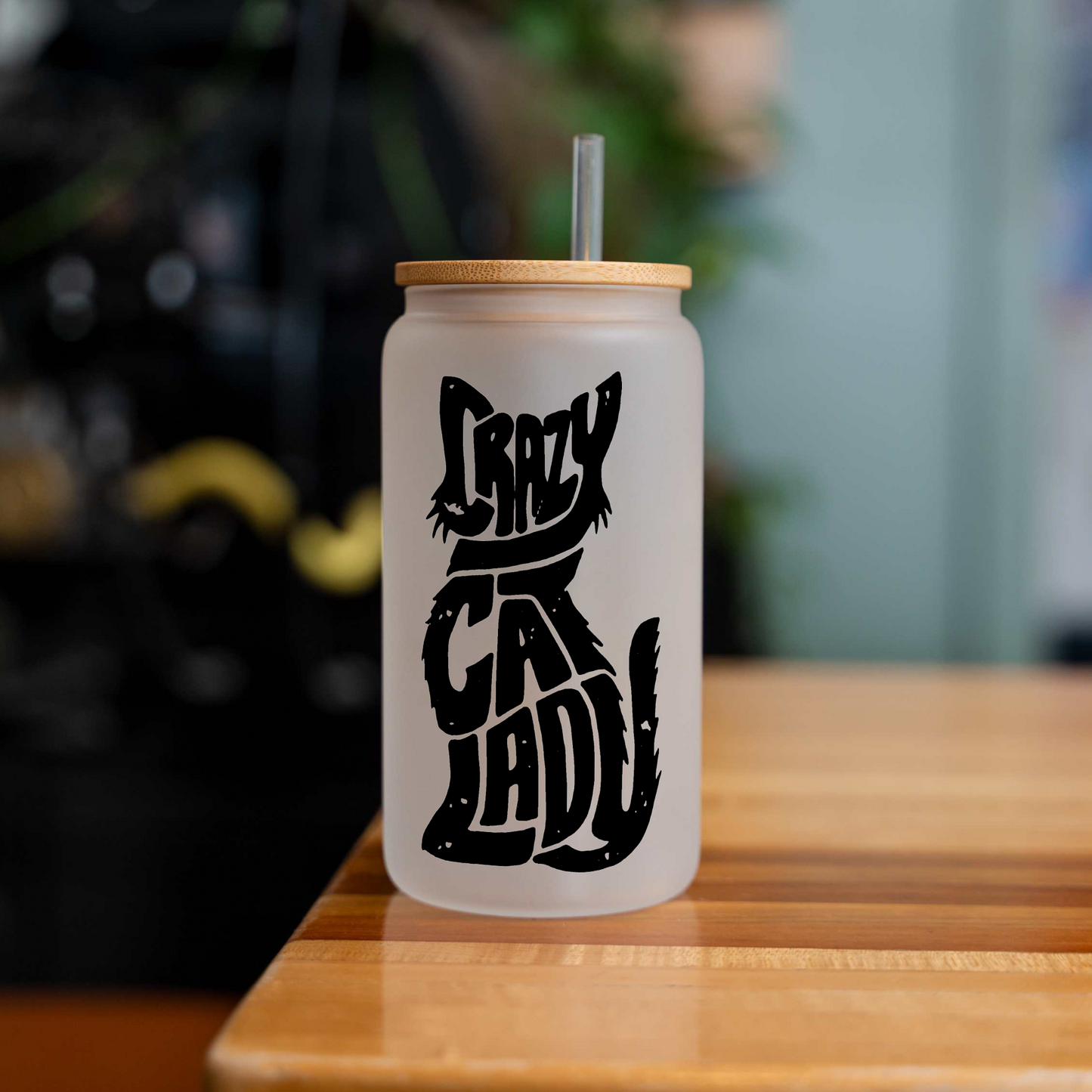 Crazy Cat Lady Glass Cup