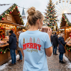MERRY Christmas - Women's Heavy Cotton T-Shirt - Festive Holiday Apparel - Perfect Gift