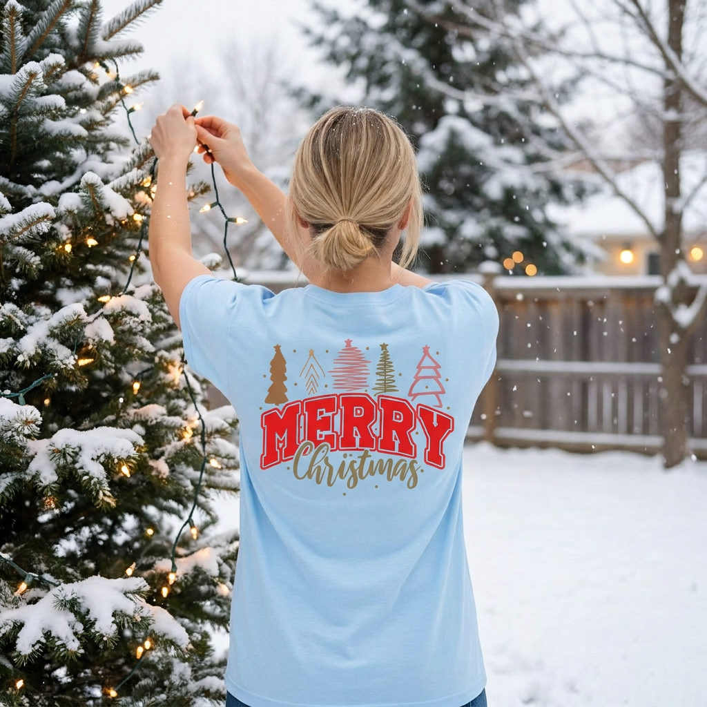 MERRY Christmas - Women's Heavy Cotton™ T-Shirt - Festive Holiday Apparel - Perfect Gift