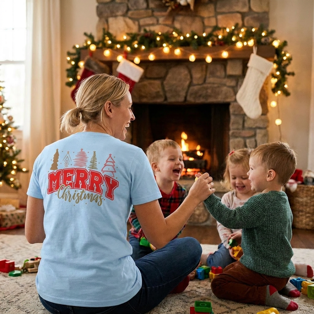 MERRY Christmas - Women's Heavy Cotton™ T-Shirt - Festive Holiday Apparel - Perfect Gift