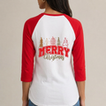 MERRY Christmas - Unisex Heavy Cotton™ Raglan Tee - Festive Holiday Apparel - Cheerful Gift