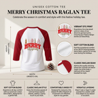 MERRY Christmas - Unisex Heavy Cotton™ Raglan Tee - Festive Holiday Apparel - Cheerful Gift