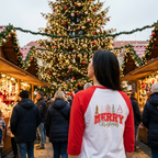 MERRY Christmas - Unisex Heavy Cotton™ Raglan Tee - Festive Holiday Apparel - Cheerful Gift