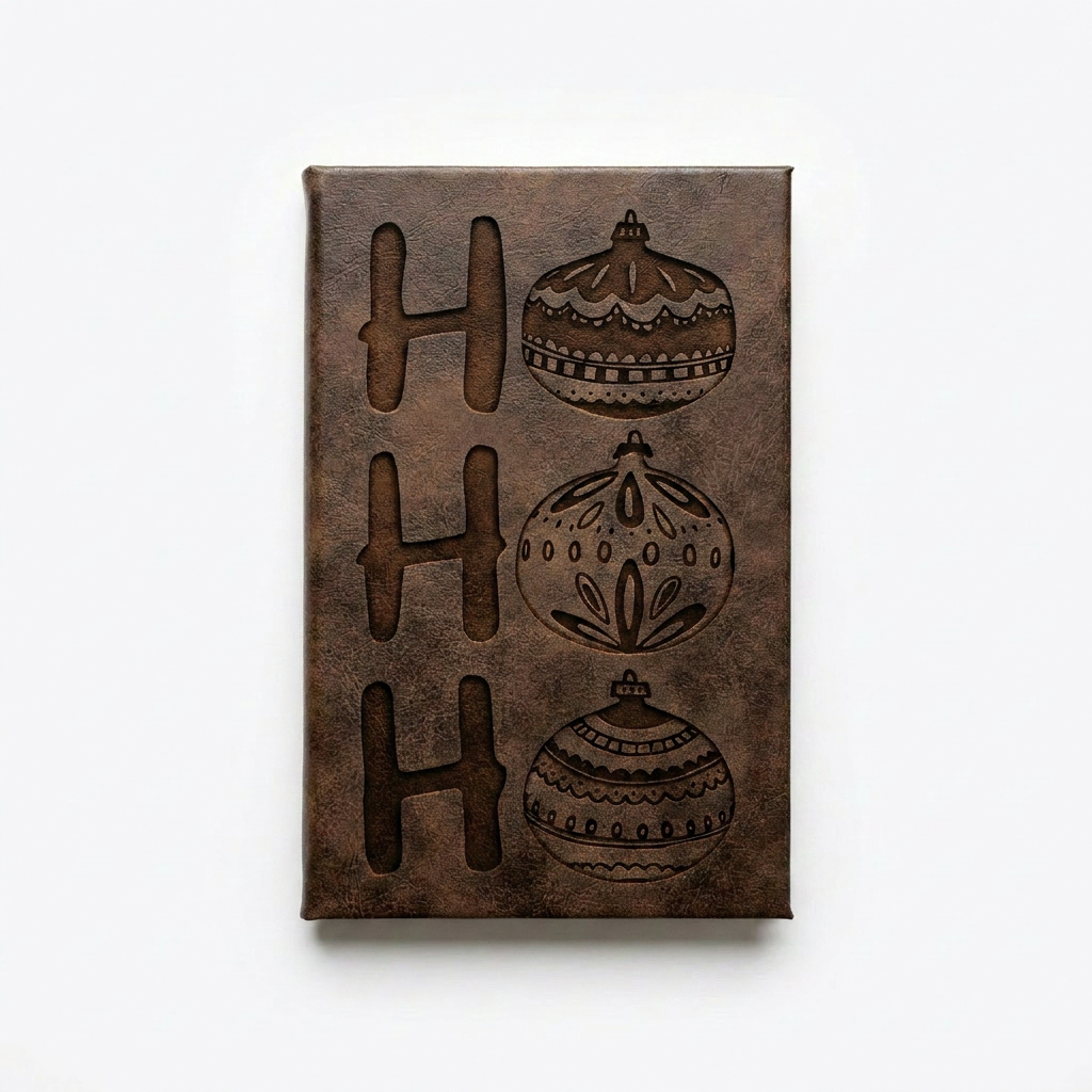 Ho Ho Ho - Leather Journal with Engraving - Perfect Holiday Gift