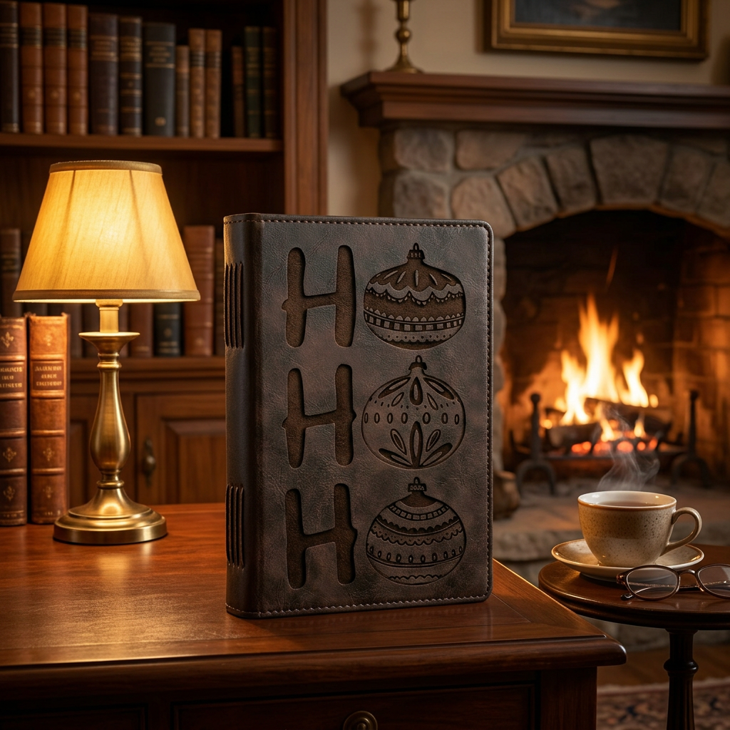 Ho Ho Ho - Leather Journal with Engraving - Perfect Holiday Gift