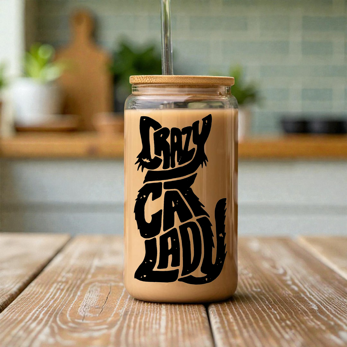 Crazy Cat Lady Glass Cup