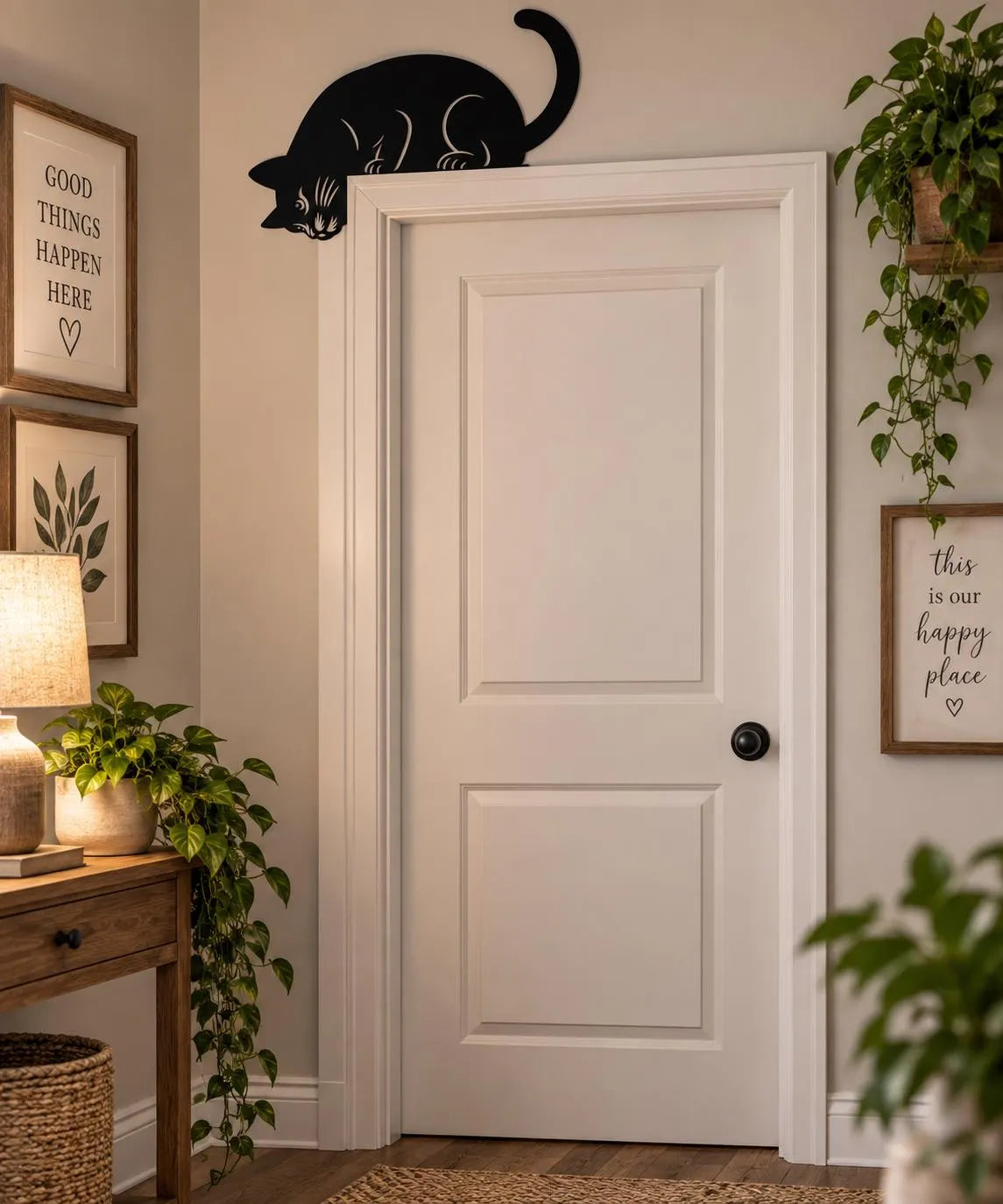 Black Cat Door Frame Decor