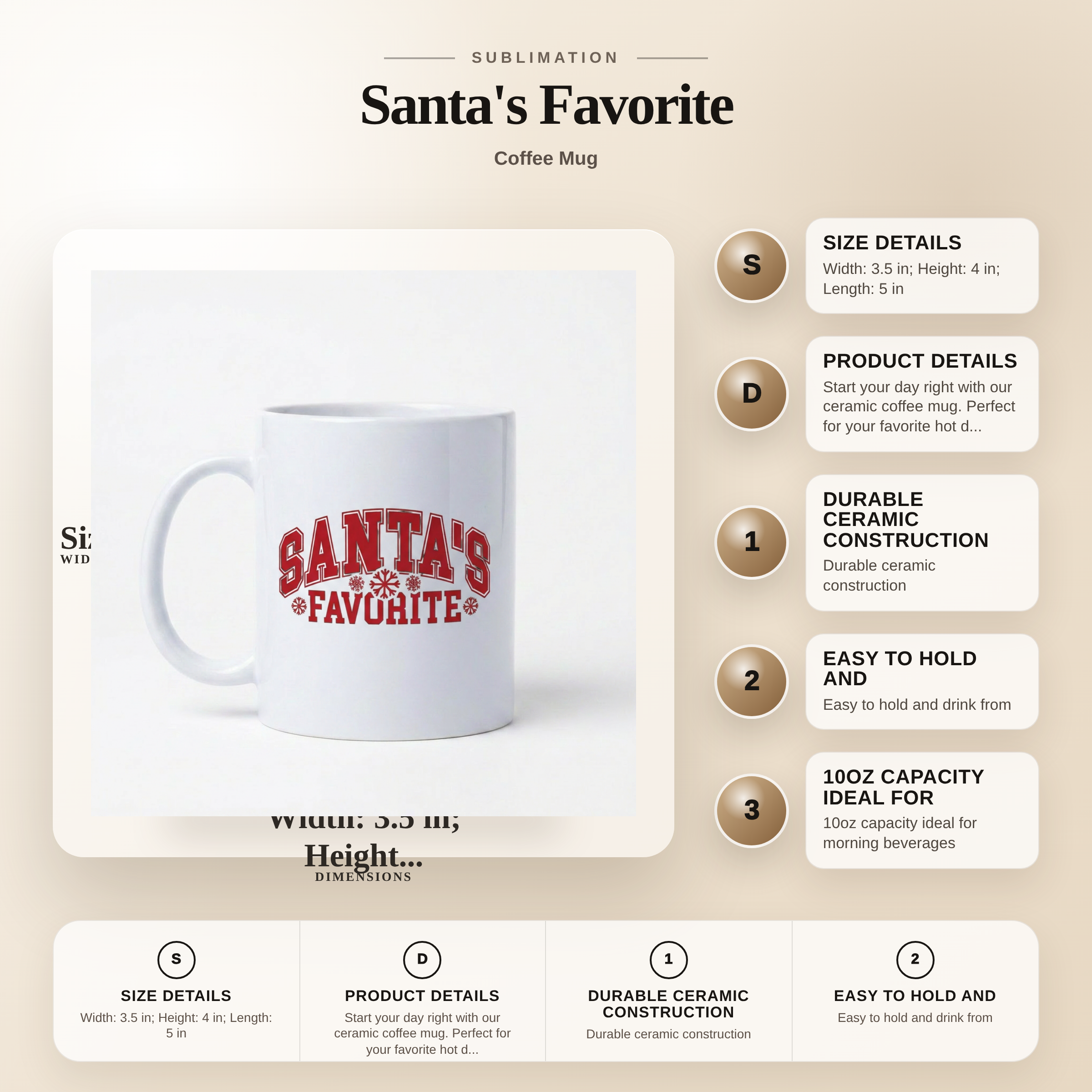 Santa's Favorite - Coffee Mug with Festive Design - Perfect for Holiday Cheer