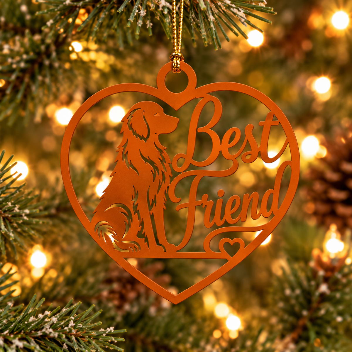 Golden Retriever Best Friend Metal Ornament