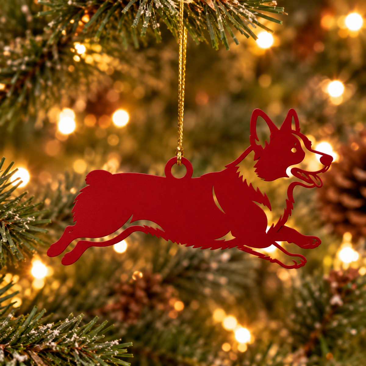 Corgi Metal Tree Ornament