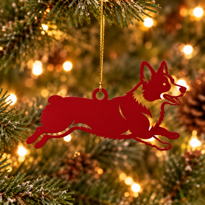 Corgi Metal Tree Ornament