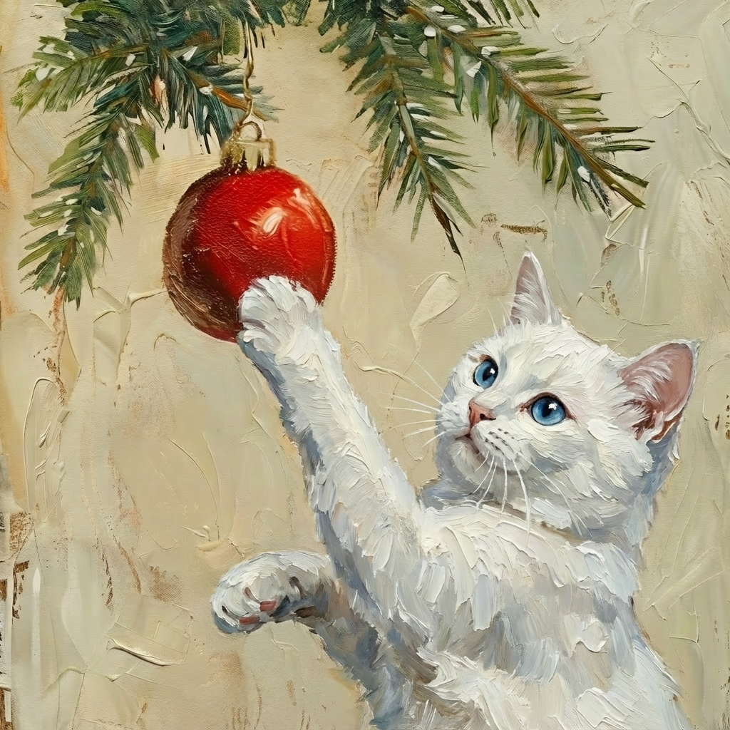 Christmas Cat Framed Wall Art